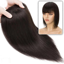 Topo de Cabelo Invisível 100% Humano Liso com  Franja