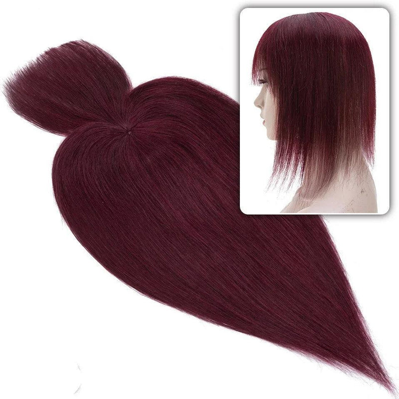 Topo de Cabelo Invisível 100% Humano Liso com  Franja
