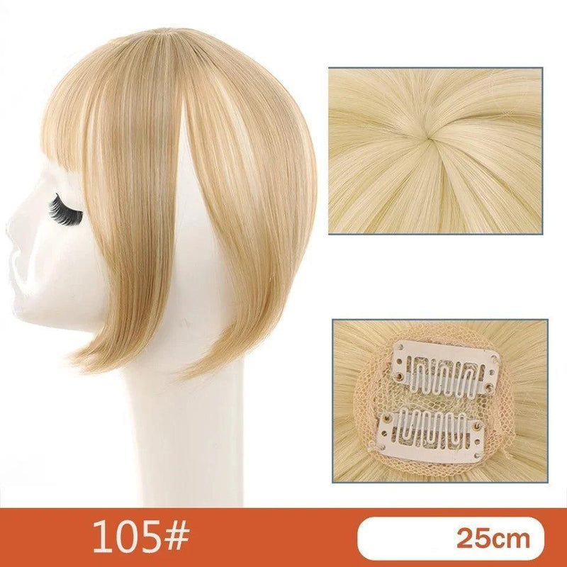 Topo de Cabelo Invisível Liso com Franja 25cm