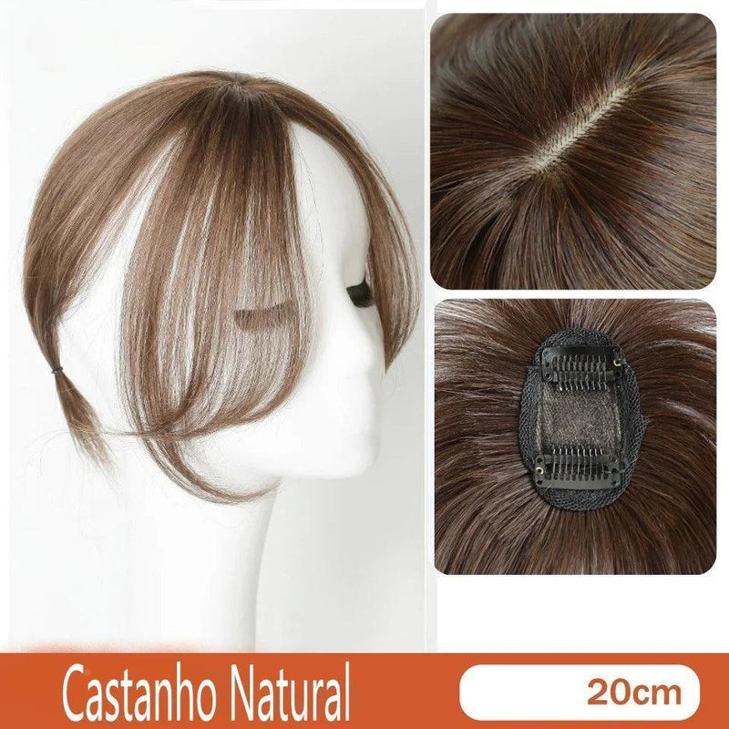 Lace Topo de Cabelo Invisível Liso com Franja