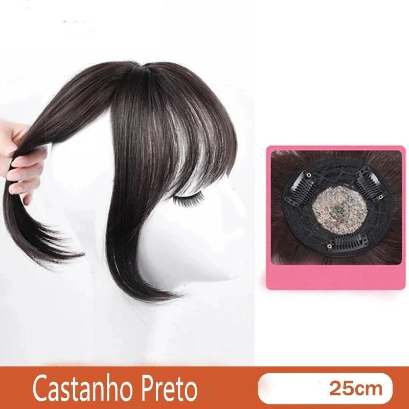 Lace Topo de Cabelo Invisível Liso com Franja