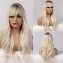 Peruca Longa com Franja em Camadas Natural