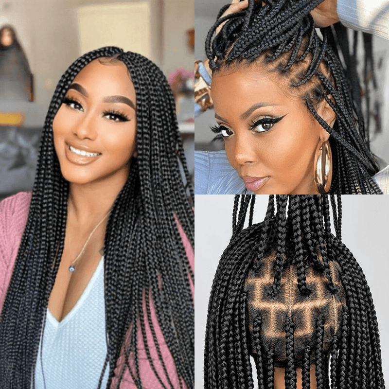 Peruca Lace Front Trançada Longa Natural e Leve