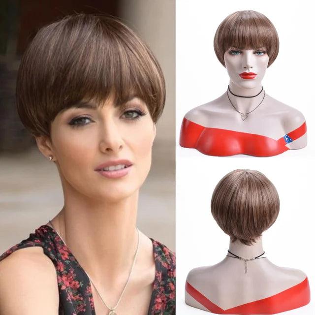 Peruca Feminina Curta Lisa Front Lace Premium Efeito Natural