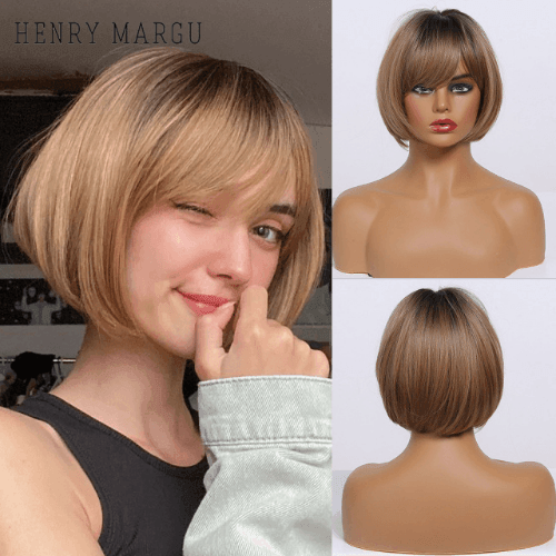 Peruca Feminina Curta Lisa Front Lace Premium Efeito Natural