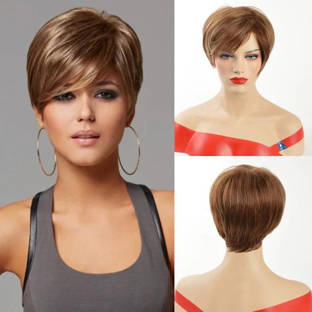 Peruca Feminina Curta Lisa Front Lace Premium Efeito Natural