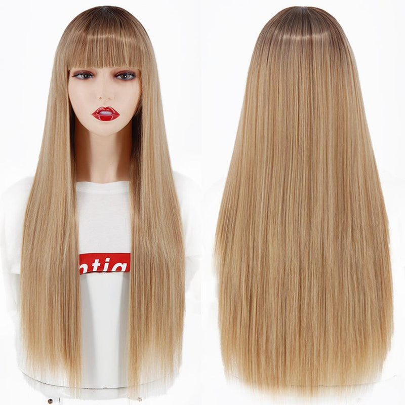 Peruca Lace Longa Liso Natural Premium com Franja