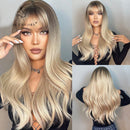 Peruca Lace Longa Ondulada Cabelo Natural com Franja