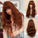 Peruca Lace Longa Ondulada Cabelo Natural com Franja