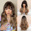 Peruca Lace Longa Ondulada Cabelo Natural com Franja