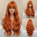 Peruca Lace Longa Ondulada Cabelo Natural com Franja