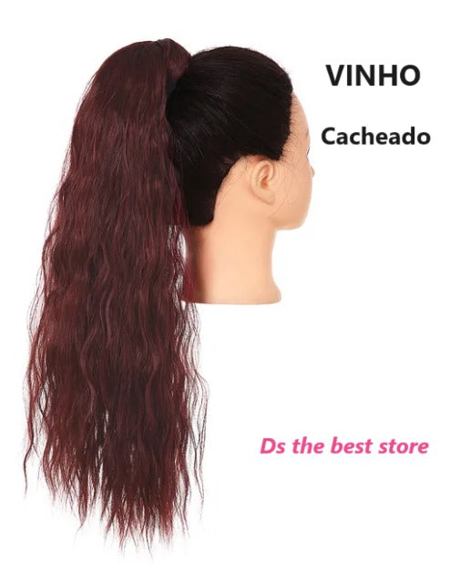 Magical Hair Extensor Rabo Modelo Cacheado 58cm SEM PIRANHA